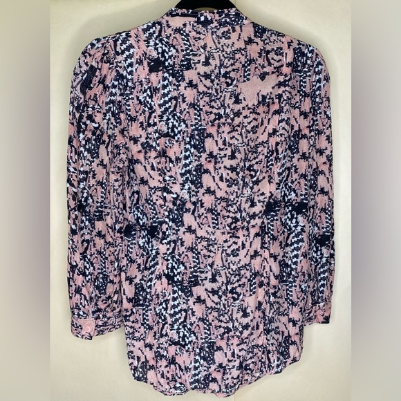 See by Chloe Silk Abstract Long Sleeve Button Down Blouse Sz 4 - Picture 3 of 10